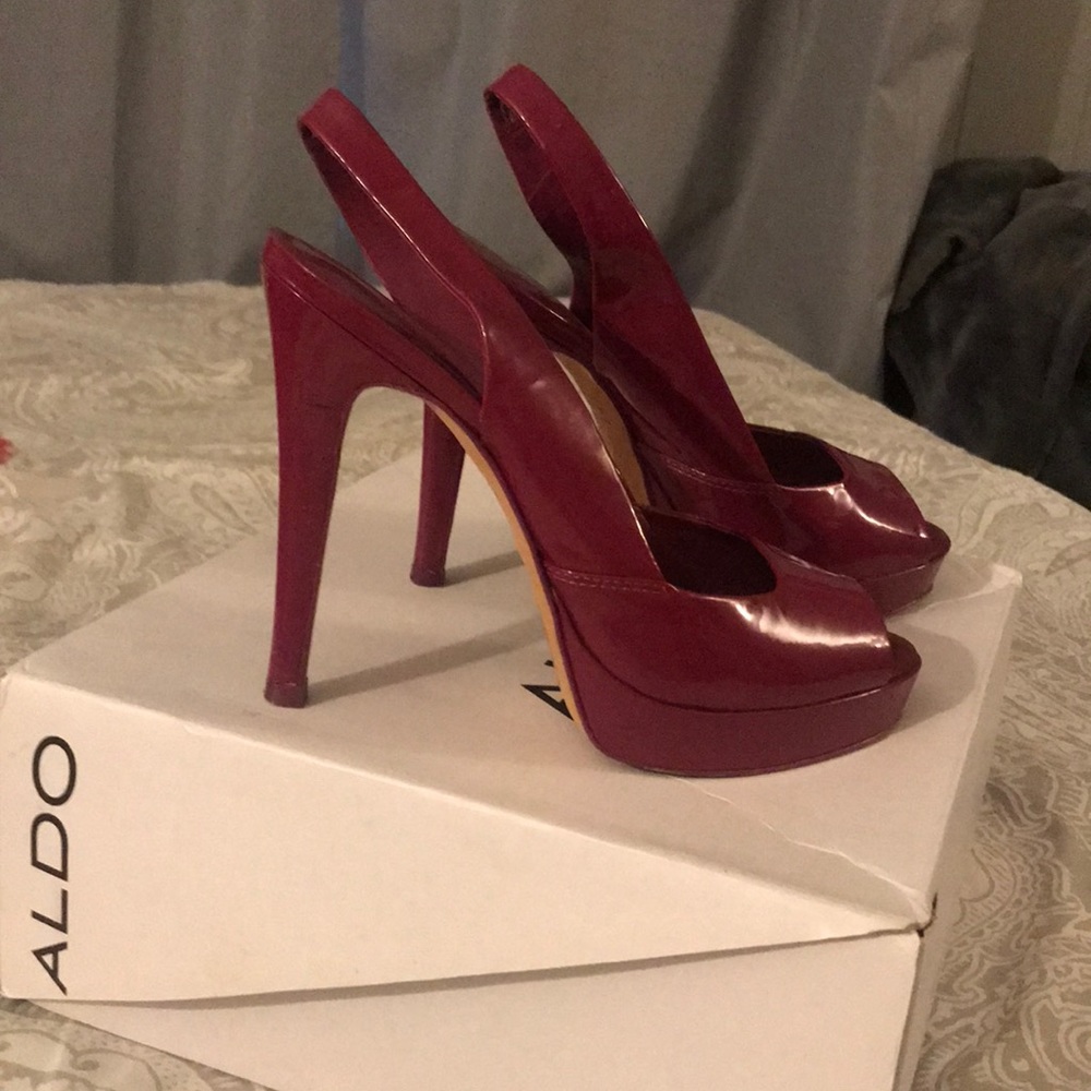 Magenta Aldo Peep Toe Heels